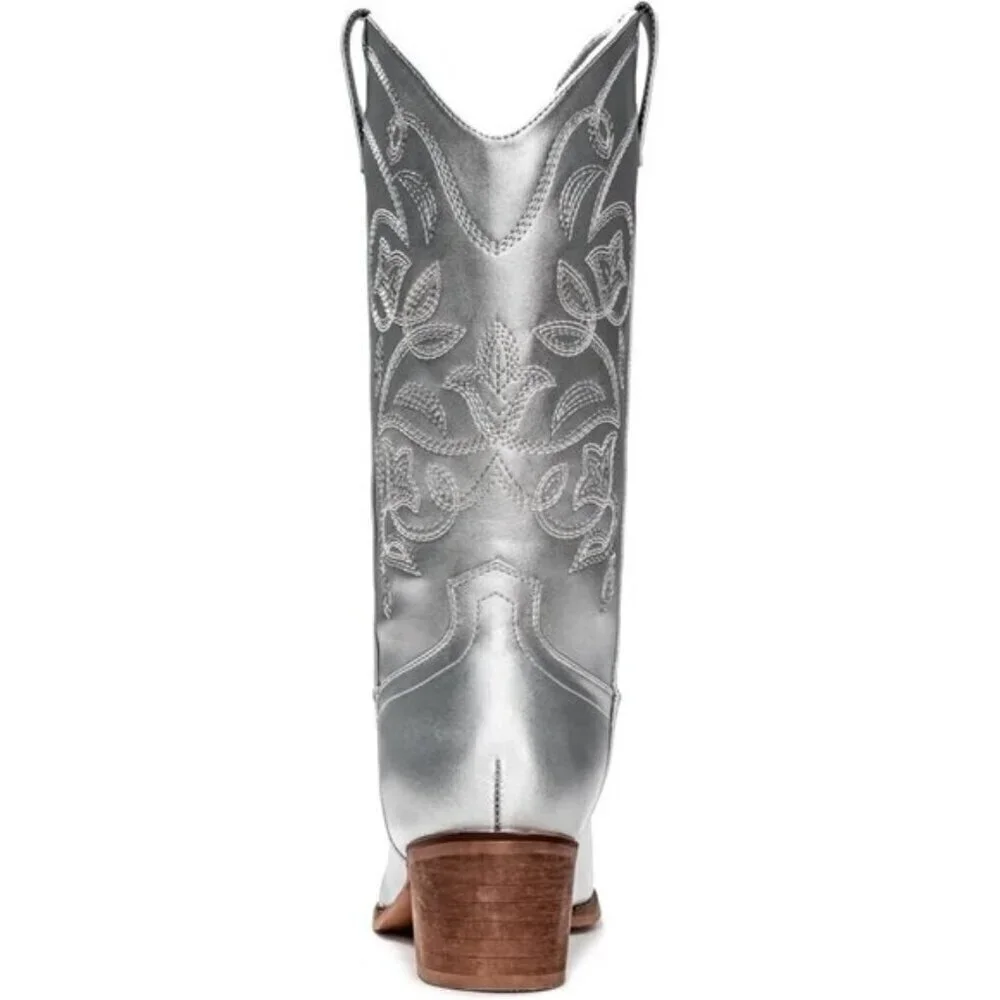 IUV Women's Cowboy Boots | Pointy Toe Western Mid-Calf Cowgirl Boots